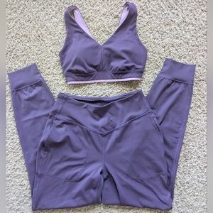 Tek Gear Lavender Sports Bra and Leggings Set